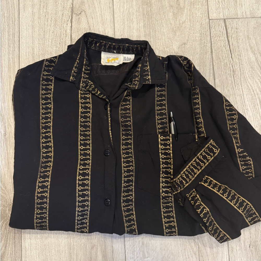 The Limited Black and Gold Lightweight Shirt Jacket